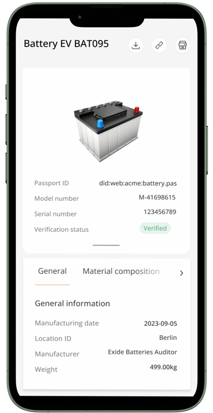 Mockup digital product passport on the iPhone